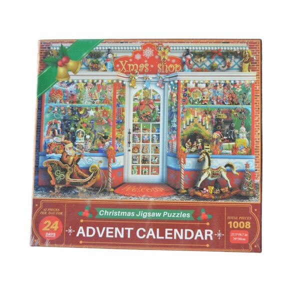 Advent Calendar 2023 Christmas Jigsaw Puzzle 1008 Pieces 27.5" X 19.7" Xmas Shop - Picture 2 of 4